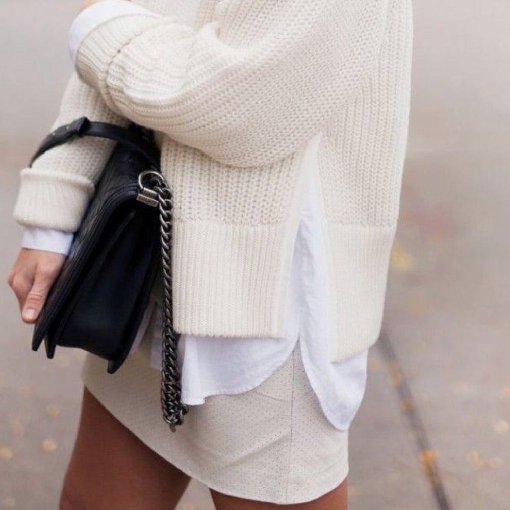 The Limited white linen skirt